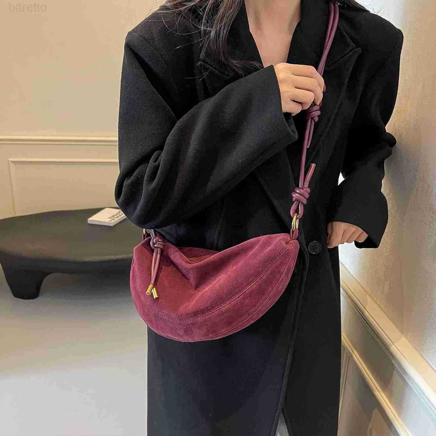 Bags for Women Suede Purses Crescent Bag Crossbody Shoulder Bag Trendy Tote Handbags M250903