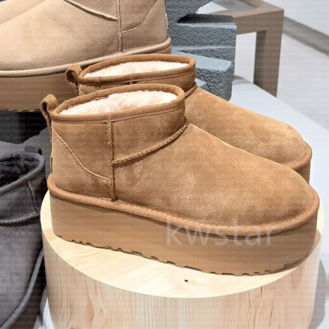 Boots Designer Ultra Mini Boots Snow Boot Platform Short boots Women Men Fur Sheepskin Tasman Chestnut Sand Mustard Seed Beige size35-43