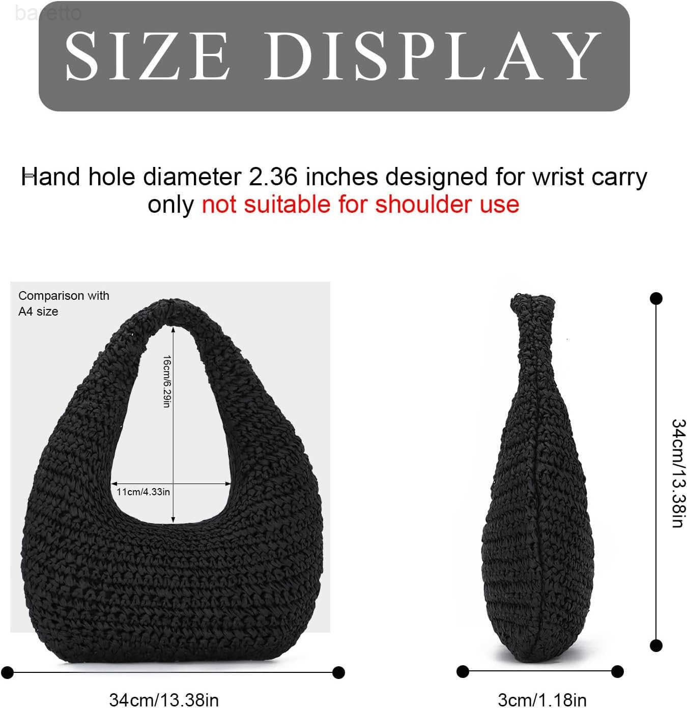 Women Hand Carry Only Straw Bag Crescent Summer Beach Purse Soft Faux Straw Tote 2025 M250903