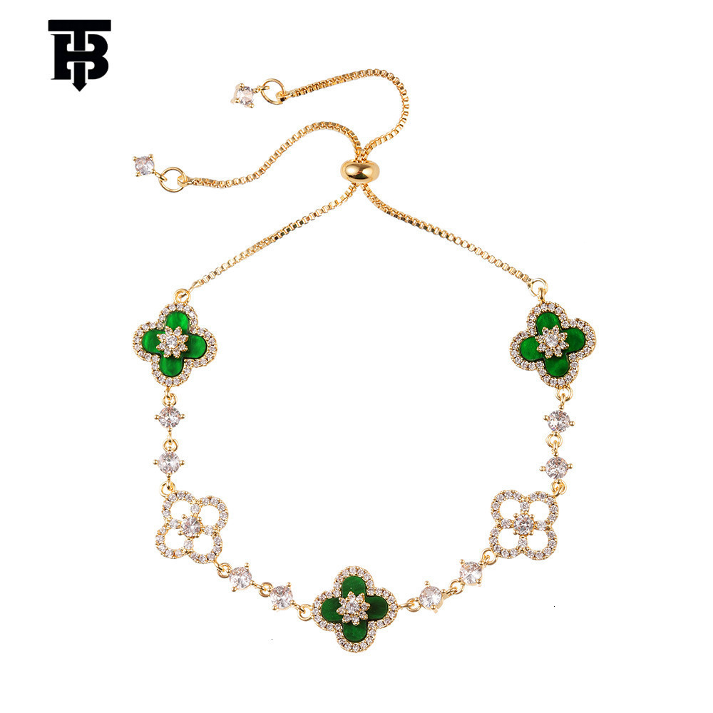 TB BHULAMTE Designer Women's Bracelet Classic Diamond Export INS Style Cross-border Copper-plated Real Gold Pull Necklace Bracelet