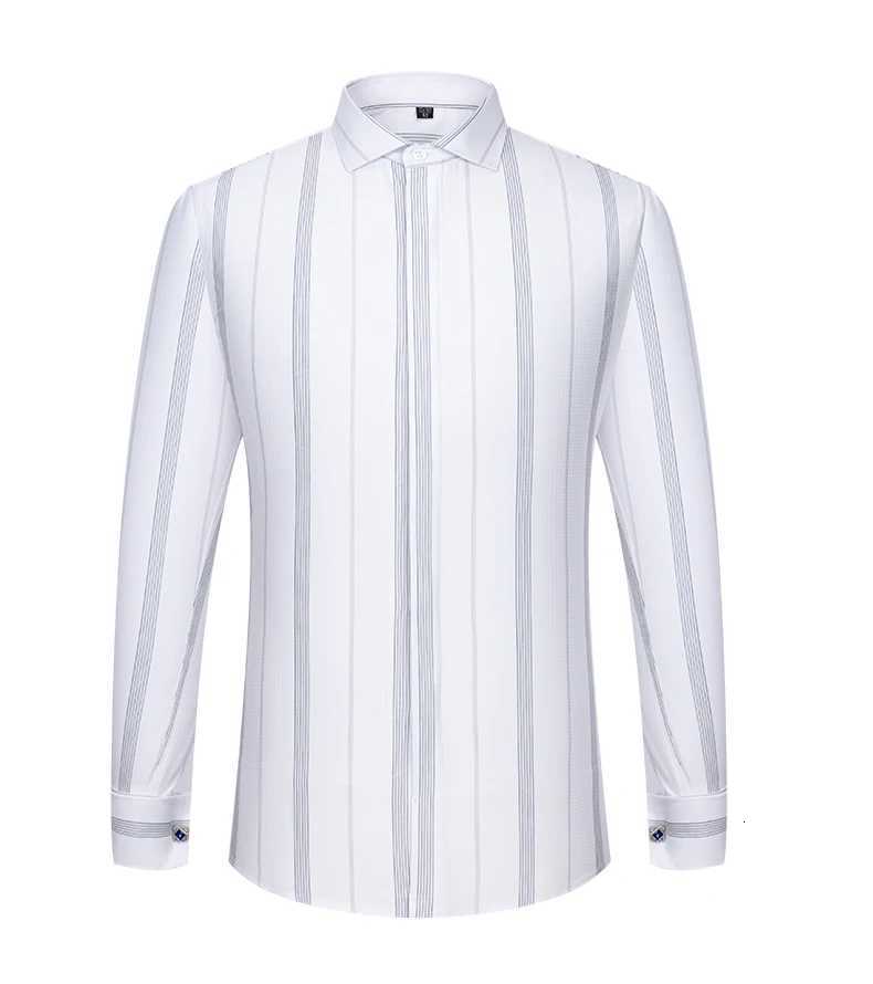 Mens Bamboo Fiber Satin Dress Shirt Windsor Collar French Cuff Button Long Sleeve Male Business Formal Cufflink Shirts X250903