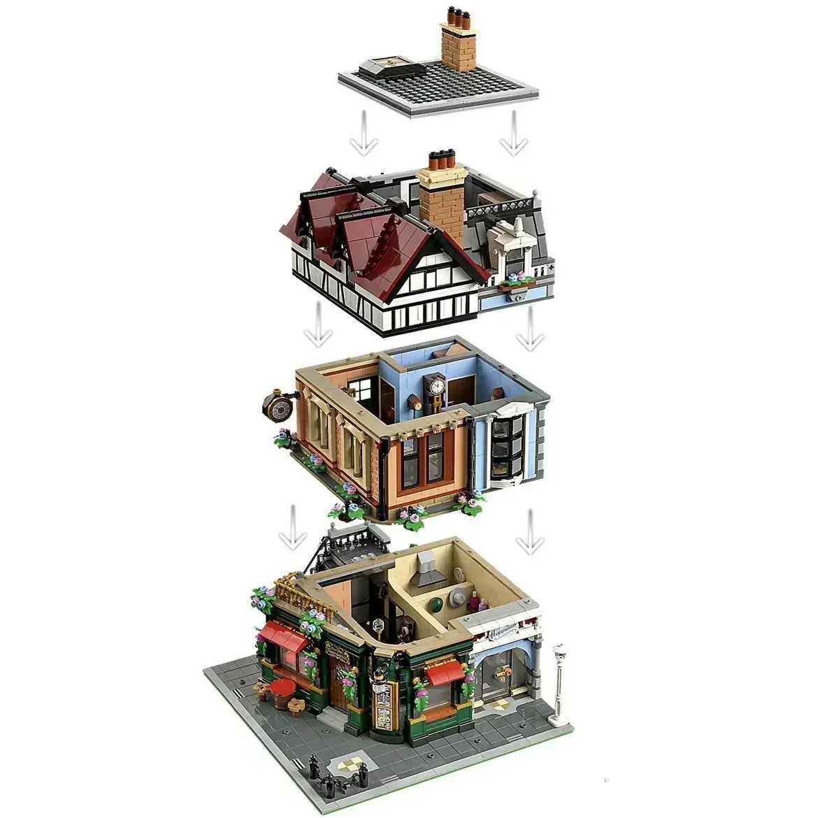 2025 NEW Tudor Corner Modular Building Blocks Creative Expert Street Views Bricks Toy for Kids Adult Christmas Gifts 3266pcsXJ250903