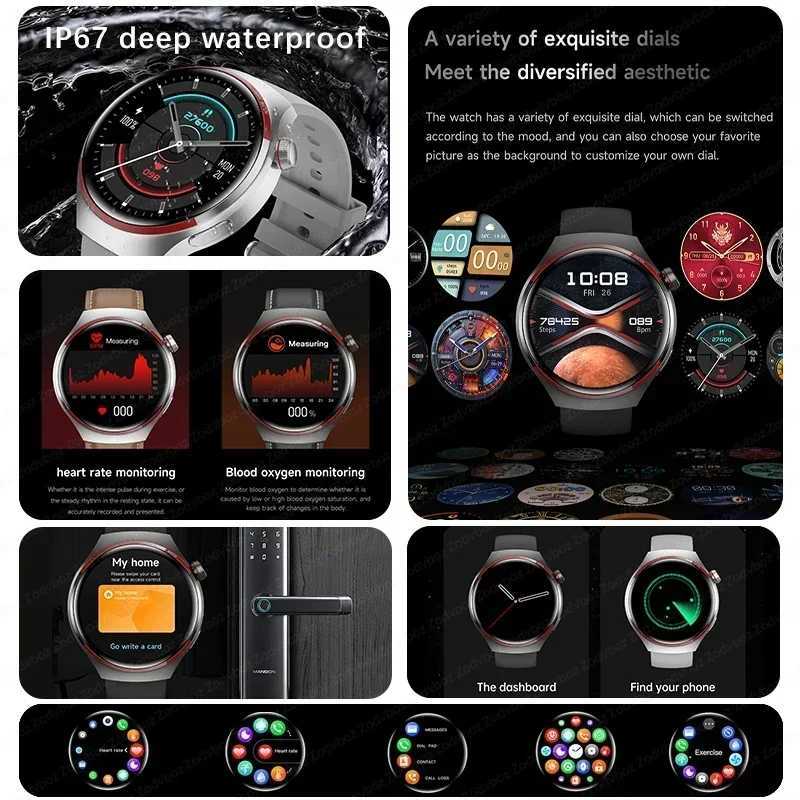2025 New for Watch 4 Pro Smart Watch Men Heart Rate AMOLED HD Sn Always Display BT Call Business smart watchXJ250903