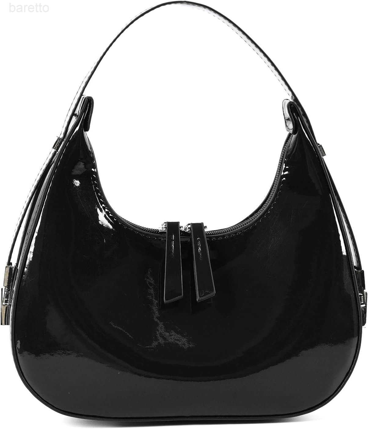Y2K Moon Bag Womens Crescent Shoulder Bag Retro Handbags Top Handle Patent Leather Cute Small Underarm Bag M250903