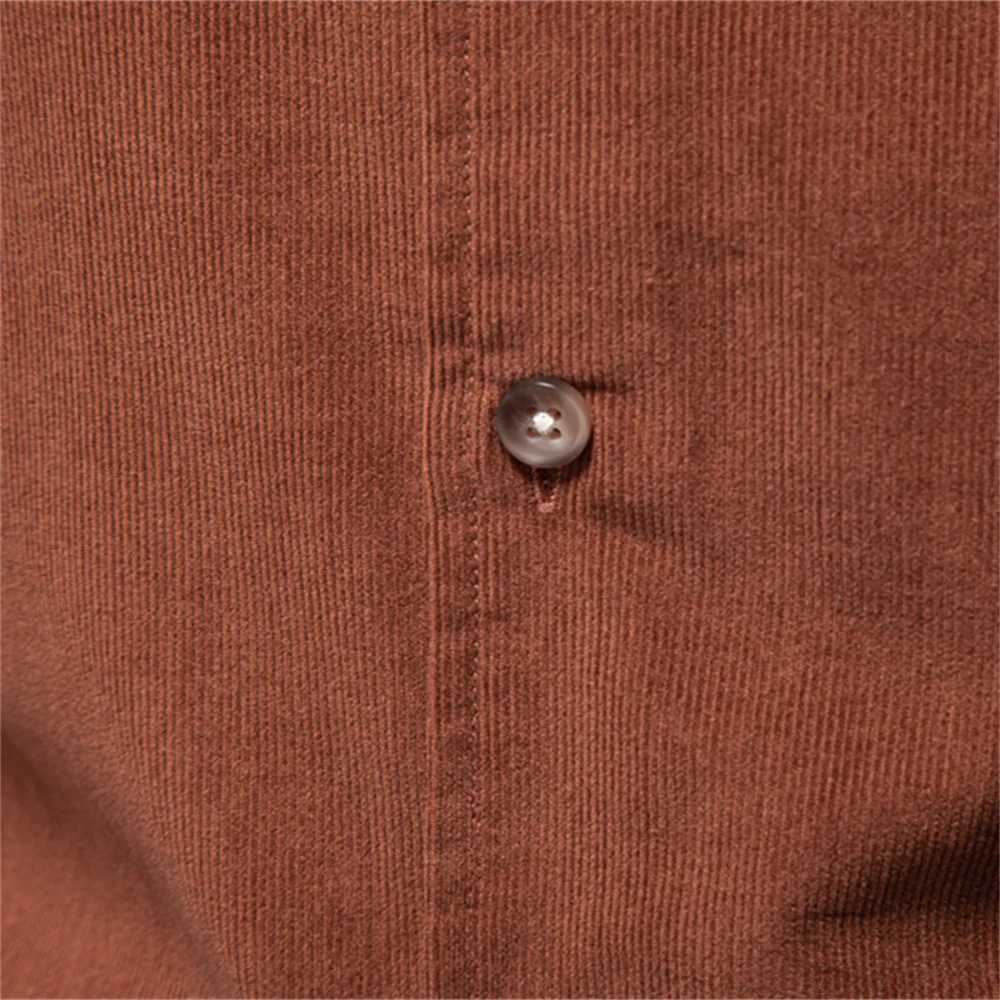 AIOPESON Corduroy Shirt Men Heavyweight 100 Cotton Autumn Winter Solid Color Business Casual Long Sleeve Classic X250903