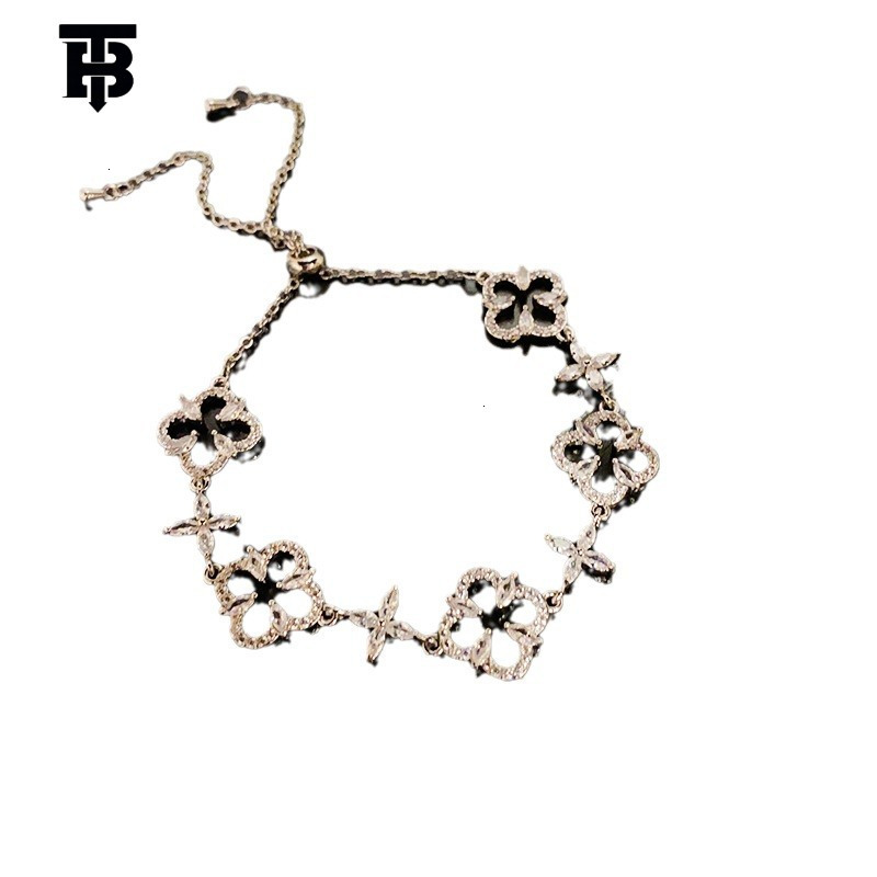 TB BHULAMTE Designer Lady's Light Luxury Zircon Flower Adjustable Bracelet High-end Exquisite New Style Bracelet Fashionable And Versatile Jewelr