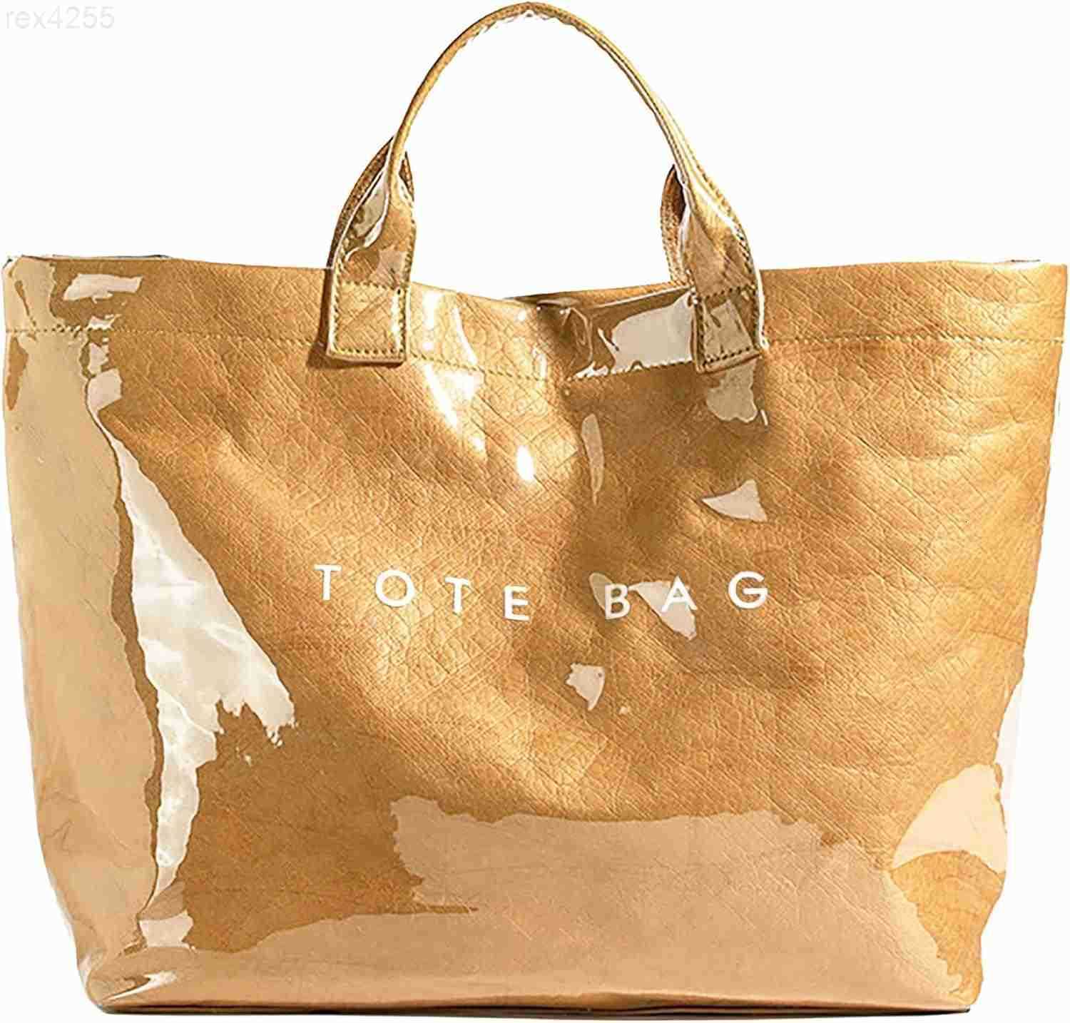 PVC Tote Bag for Women Clear Plastic Handbag Letter Printed Hobo Bag Large Work Tote BagW250903