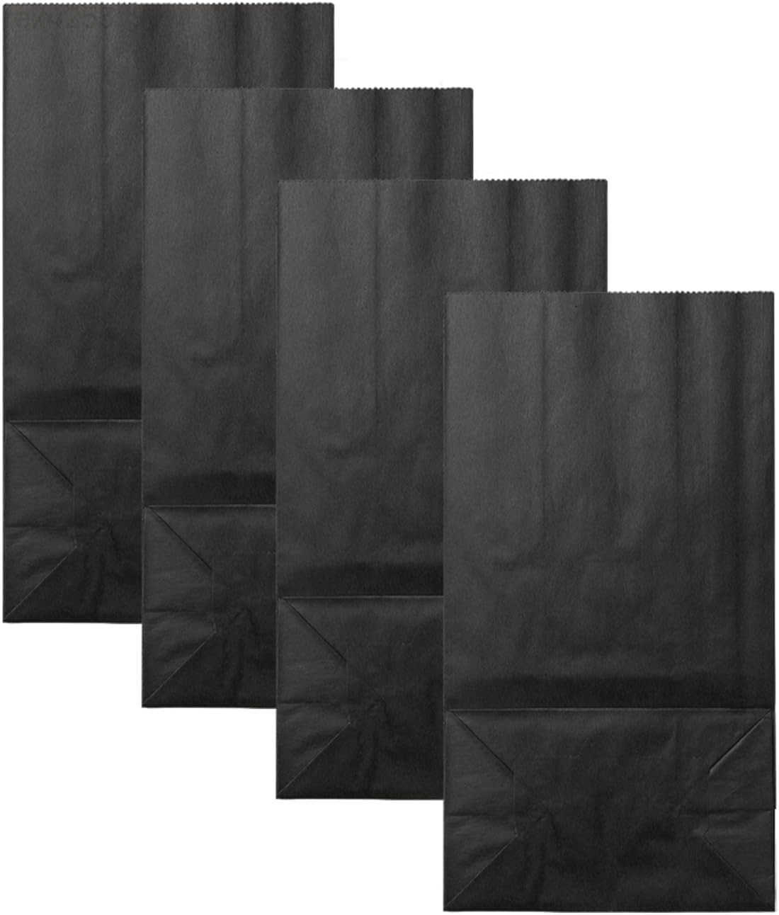 qiqee 100Pcs Treat Paper Bags 51x31x94 Inches Black Small Party Gift Bag Mini Snack Bag without HandleW250903