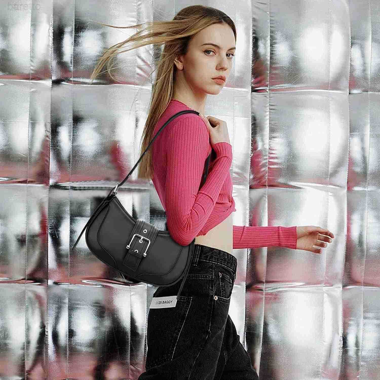 Shoulder Bags for Women Retro Crescent Hobo Handbag Y2K Underarm Purse M250904