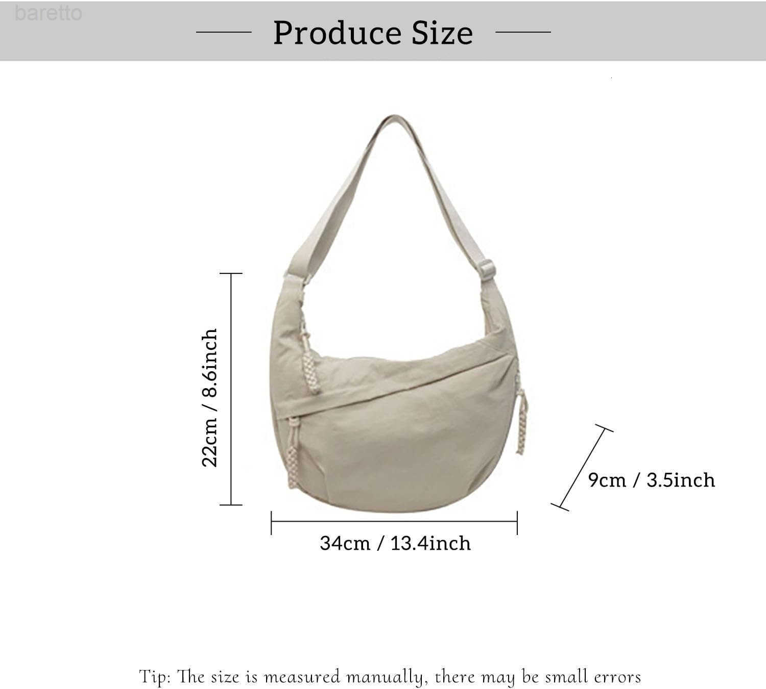 Crescent Crossbody Shoulder Bag For Women Hobo Bag MultiPocket Nylon Backpack Travel Shopping Dumpling Bag M250903
