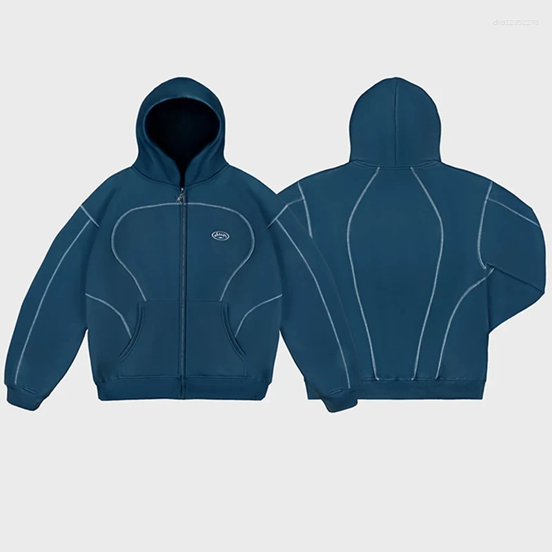 Men's Jackets 2025 Cross Border Fashion Brand Loose Hoodie Hip Hop Street Wear And Women's Zipper Hooded Casual Set