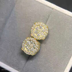 Designer Wholesale Price Popular Hot Sale Iced Out Jewelry Sterg Sier Jewellery Moissanite VVS Screw Back Stud Earrings
