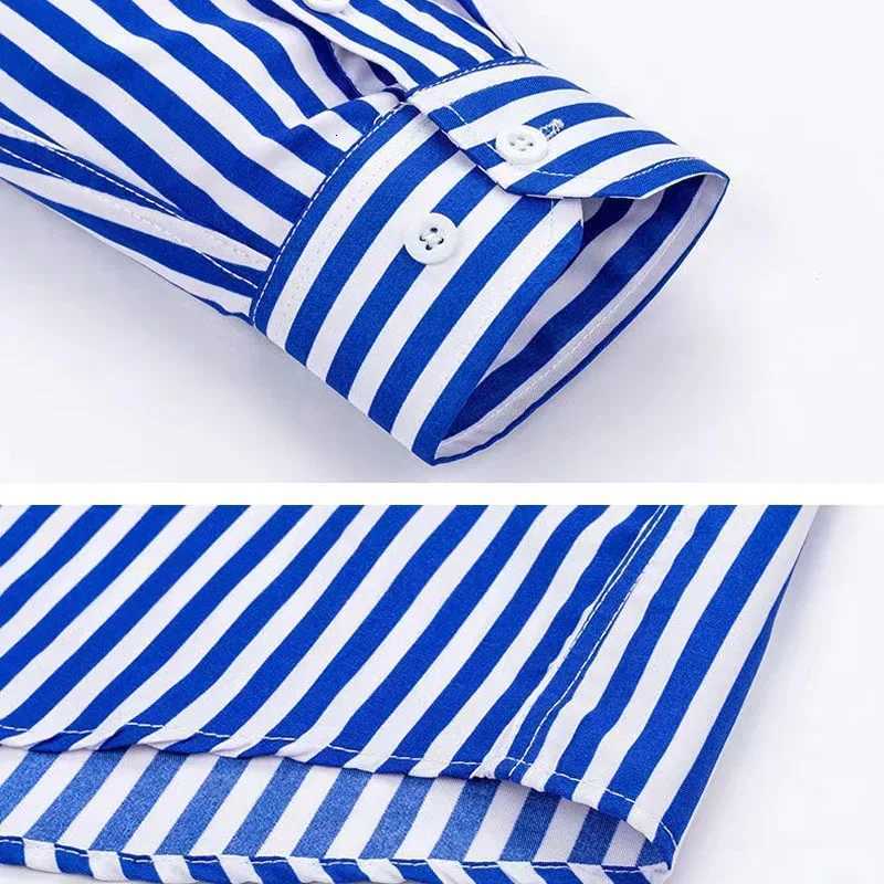Mens Striped Shirt Long Sleeve Print Shirts AllMatch Slim Fit Fashion Korean Noniron Casual Formale Business Dress Shirts X250903