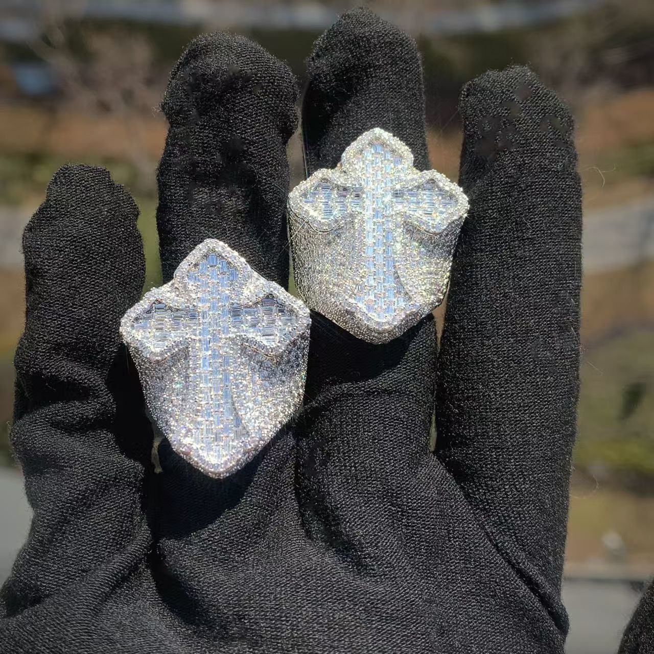 Hip Hop Rings Jewelry Custom Letter Lab Grown Diamond Iced Out VVS Moissanite Rings Sterling Silver 925 Luxury Rings for Men