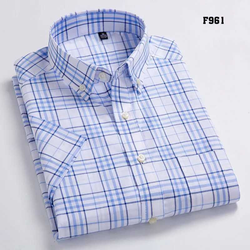 MACROSEA Summer Short Sleeve Plaid Shirts Fashion Men Business Formal Casual Shirts 100 Cotton Slim Fit Shirts Plus Size S8XL X250903