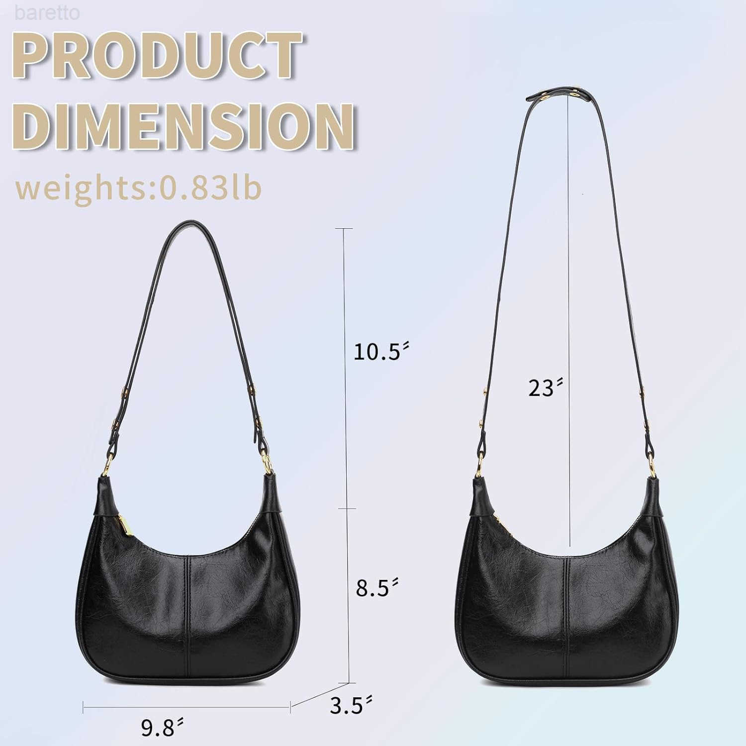 Small Hobo Bag Retro Crescent Shoulder Purse Women Soft Crossbody Handbag M250903