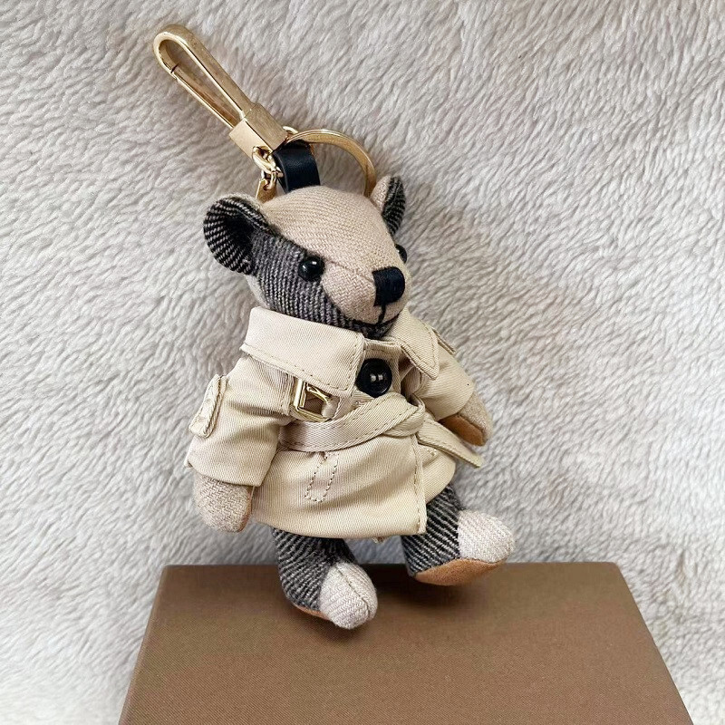 New Cashmere Plaid Handmade Teddy Basic Windbreaker Bear Car Hanging Decoration Keychain Bag Pendant d32