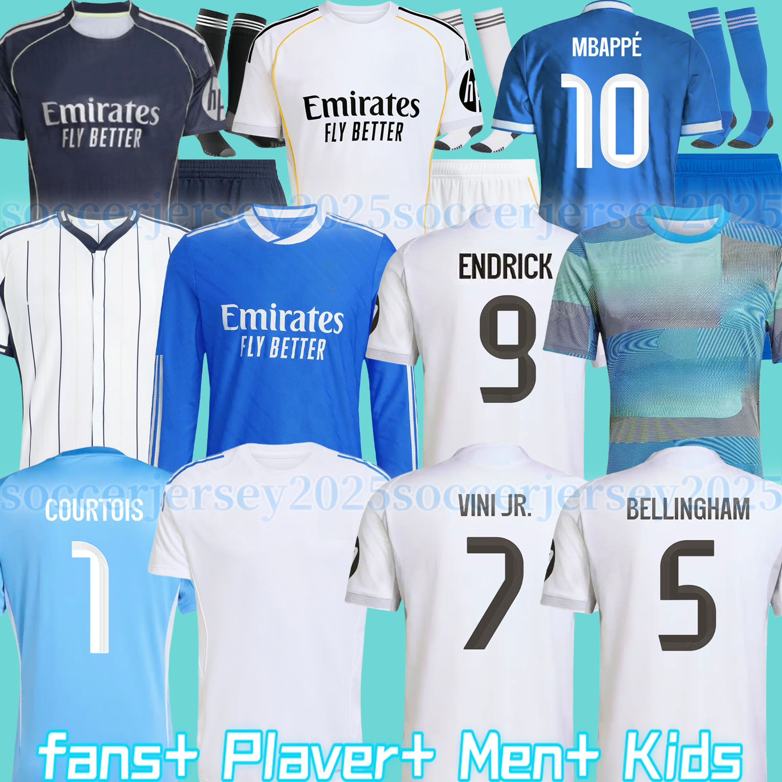 25 26 MBAPPE BELLINGHAM VINI JR soccer jerseys real HUIJSEN valverde ARDA GULER 2025 2026 football shirt VALVERDE Camisetas MaDrIdS men kids Baseball TRENT US Pack