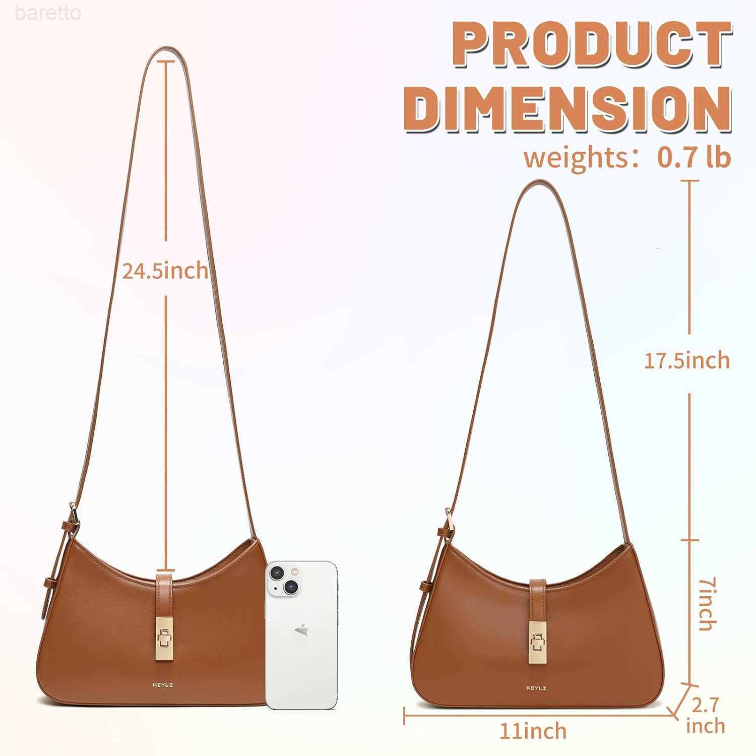 Fashion Shoulder Bag for Women Vegan Leather Adjustable Handbags Hobo Bag Purses with Long Strap M250903