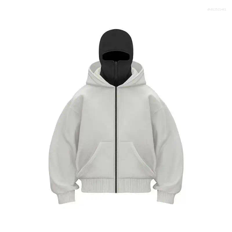 Men's Hoodies Winter Hoodie With Balaclava Face Mask Zipper Design Sports Jacket For Outdoor Activities Hiking Travel Running Sweatshirt