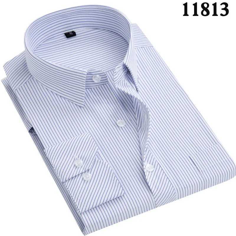 2024 New Mens White Blue Business Shirt Men Long Sleeve Leisure Patchwork Black Social Dress Shirts X250903