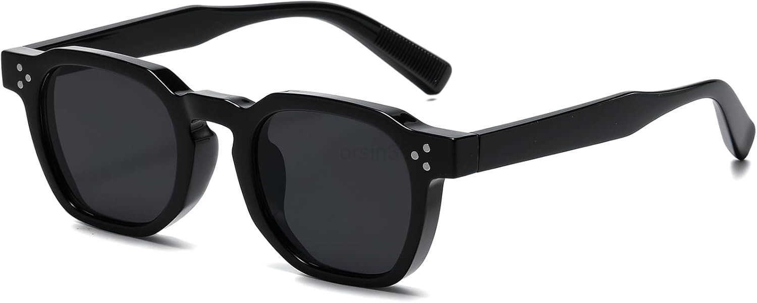 Retro Sunglasses for Womens Mens Square Thick Framed Shades Trendy Vintage Sun GlassesW250903