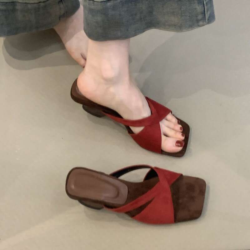 Summer 2025 French Style Leopard Print Cross Wedge High Heel One-Strap Sandals for Women Designer Shoe with Unique Design