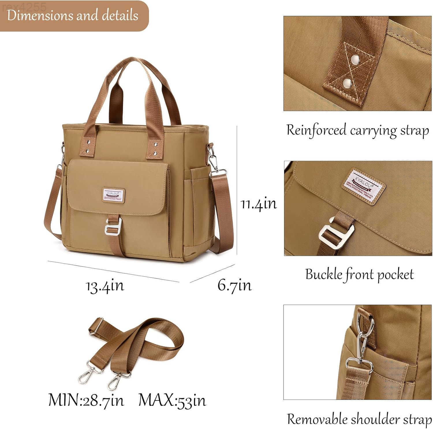 Medium Tote Purse Bag for Women Nurse Bag for Work Teacher Tote Bag Waterproof Nylon Crossbody HandbagW250903