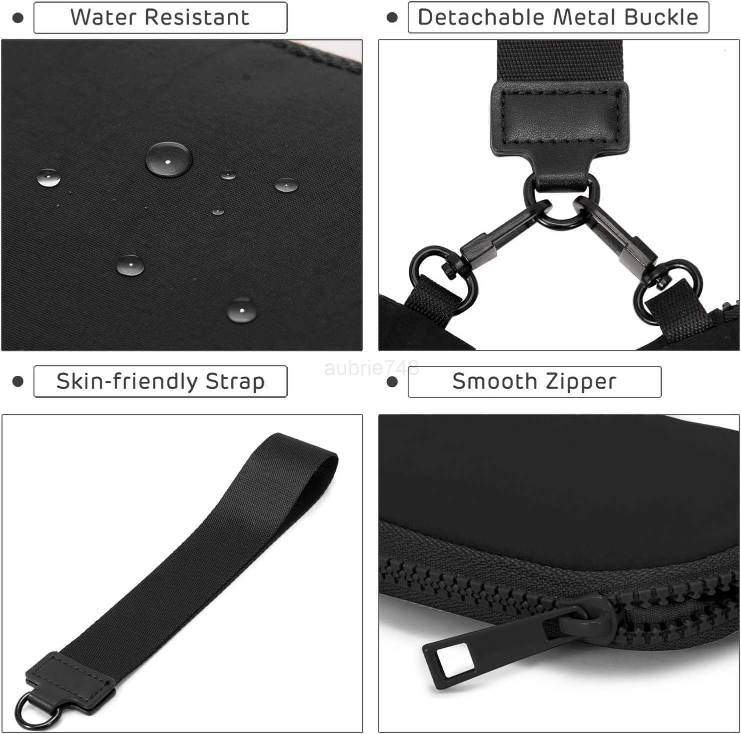 Mini Zip Around Keychain Wristlet Wallets Small Portable Dual Pounch Wristlet Detachable Coin Purse Pocket Gifts for Women Travel Sports Outdoors Blac