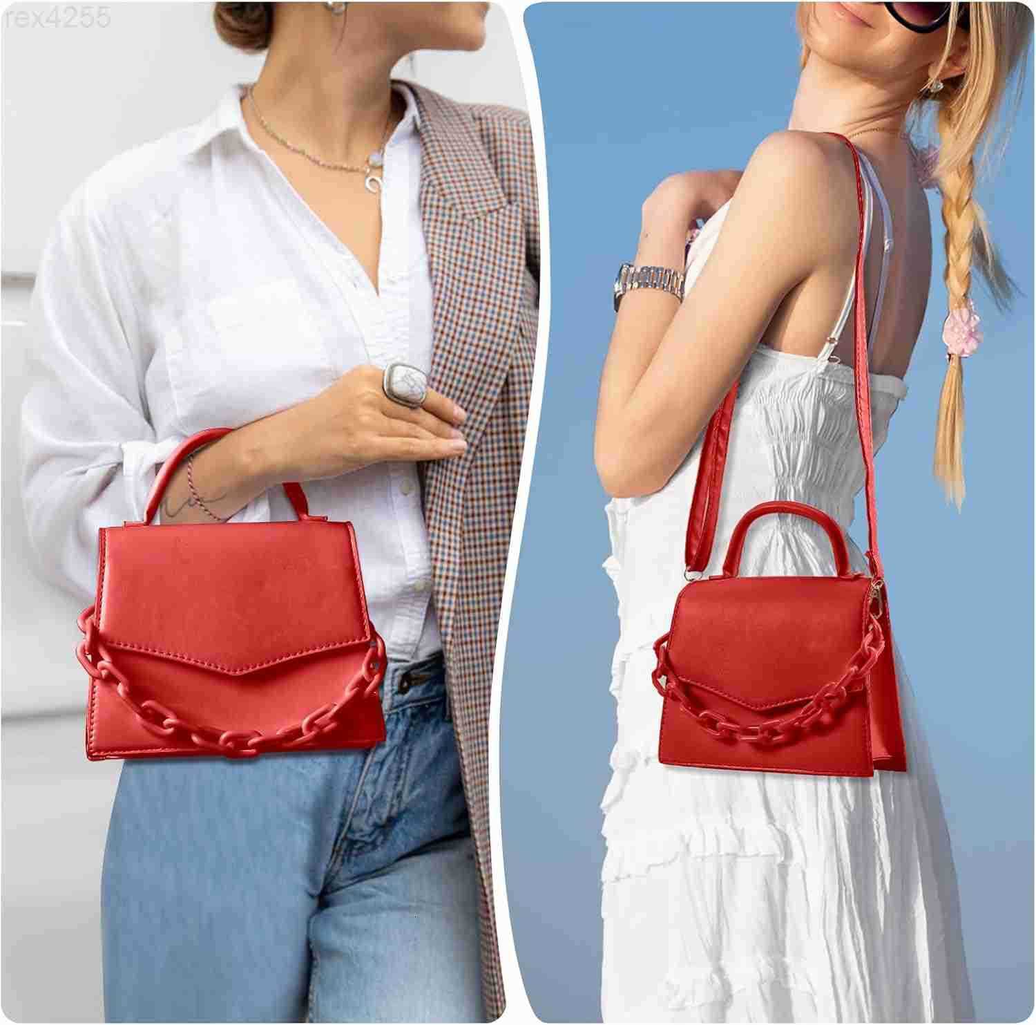 Small Crossbody Bags for Women Girls Trendy Top Handle Satchel Purses with Detachable Acrylic ChainW250903