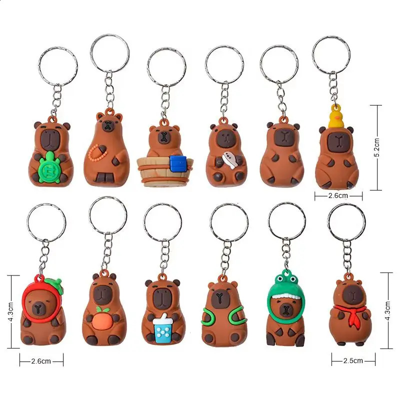 Cute 24pcsSet Capybara Figure Blind Box Anime Capibara Figures Doll Keychain Pendant Decoration Toy For Children Christmas Gift 250903