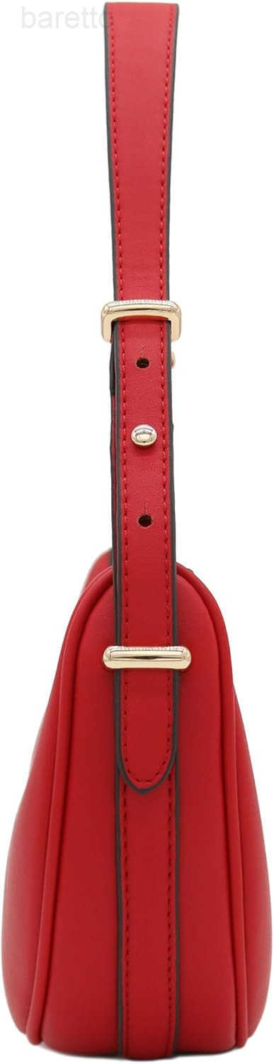 Small Crescent Smooth Faux Leather Underarm Shoulder Bag M250904