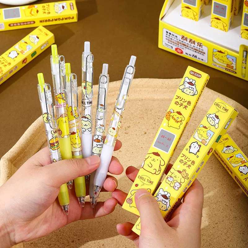 Sanrio 24pcsBox Kuromi Hello Kitty Gel Pen Cinamonroll Student Writing Office Neutral Pen ball pen Stationery School Supplies L250903