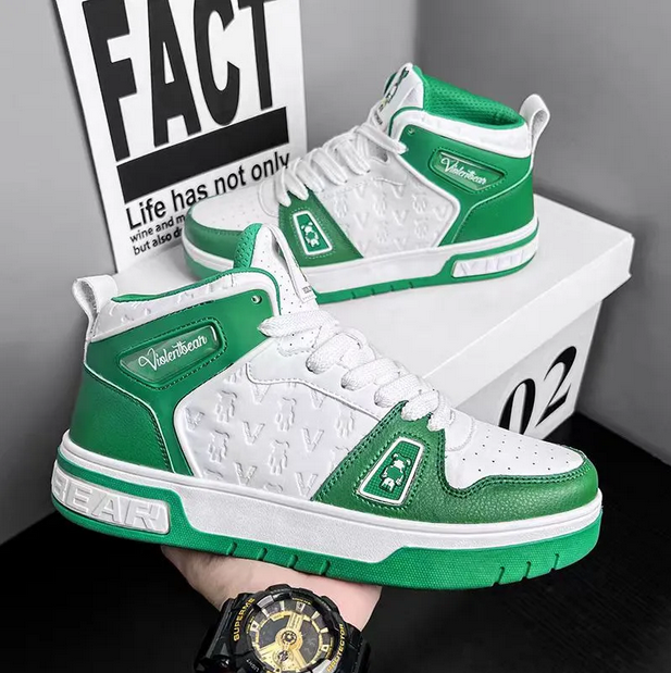 New Designer shoes flat sneaker trainer Embossed Casual shoes denim canvas leather white green redblue letter fashion platform men womens high trainers Size 36-45