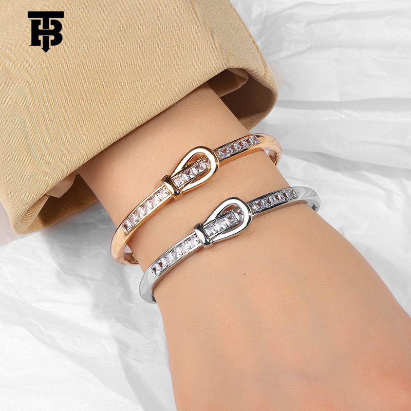 TB BHULAMTE Designer Lady Korean Diamond-encrusted Bracelet Red High-end Elegant Bracelet Multi-style Belt Buckle Bracelet New Diamond-encrusted Brace