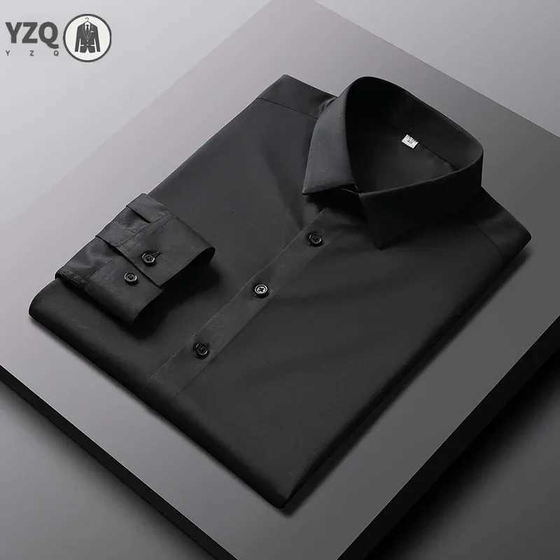 Mens Casual and Fashionable Long Sleeved Solid Color Shirt Non Ironing and Wrinkle Resistant Business Top X2509031