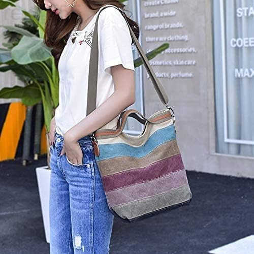 Womens Shoulder Bags Canvas Hobo Handbags MultiColor Casual Messenger Bag Top Handle Tote Crossbody BagsW250903