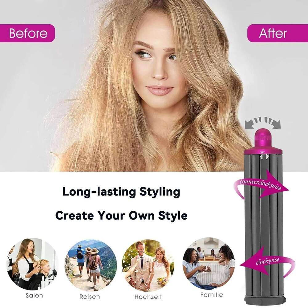 6In1 Professional 1300W Multi-Functional Hair Styler - Dry, Straighten, Curl With Brush, Ideal For Salon & Home Use