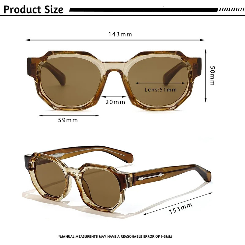 CATERSIDE Retro Punk Square Sunglasses Men Vintage Thick Frame HighQuality Womens Sun Glasses Party and Holiday Travel Eyewear 250902