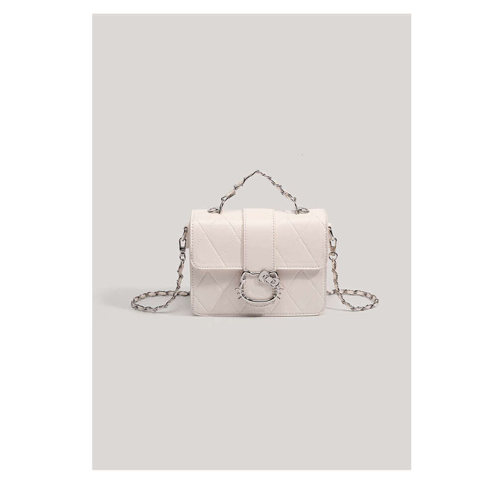 DHpet_wholesale Women's Chain Square Bag - Small Crossbody Purse with Flap Closure, Cream Color Shoulder Bag for Daily Use, Fashion Mini Bag