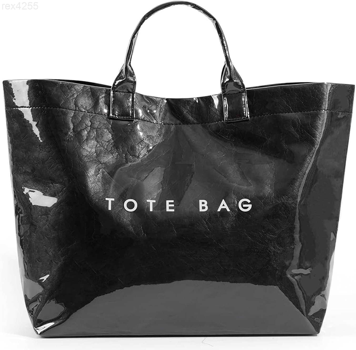 Large Tote Bags for Women PVC Clear Totes Bag Plastic Carry All Bag Kraft Paper Shoulder Handbag Hobo for Work TravelW250903
