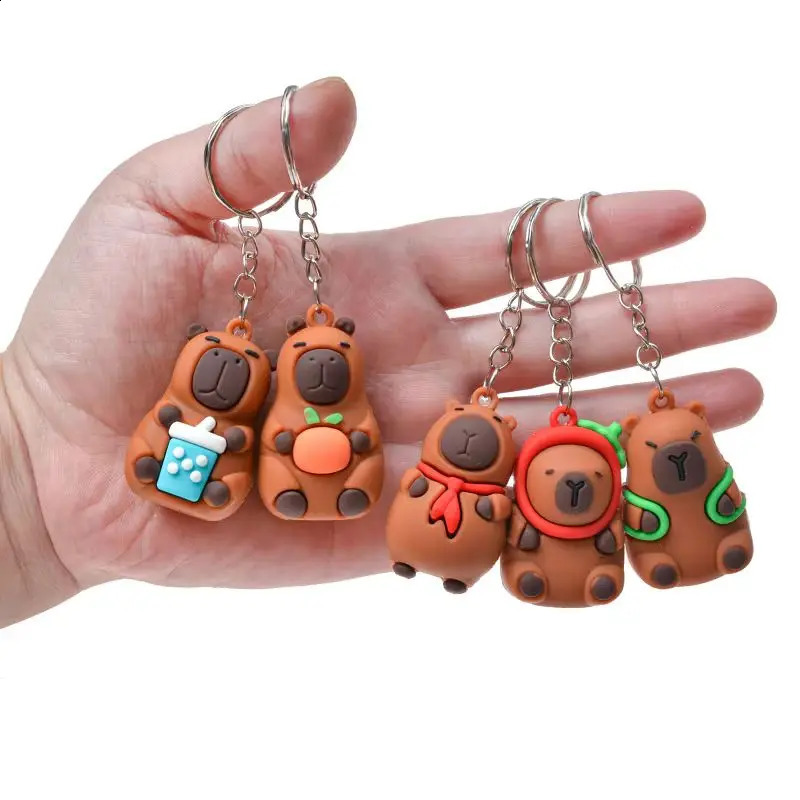 Cute 24pcsSet Capybara Figure Blind Box Anime Capibara Figures Doll Keychain Pendant Decoration Toy For Children Christmas Gift 250903