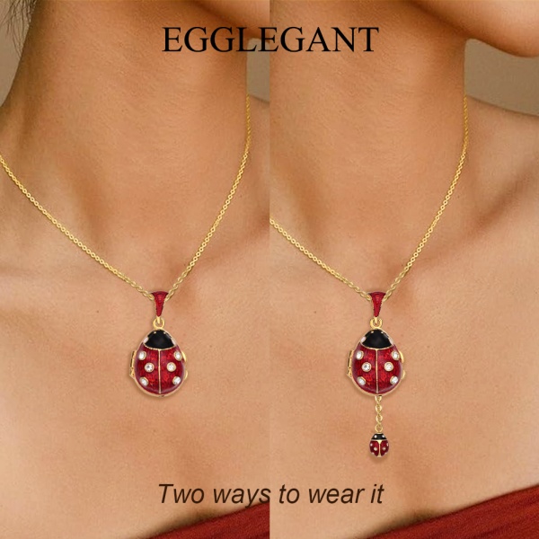 Elegant Handmade Enamel Bug Charm Necklace - Perfect Gift Idea EL22-9