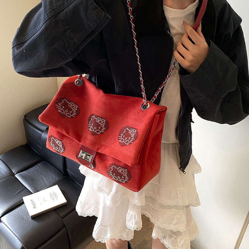 DHpet_wholesale Women's Suede Messenger Bag - Large Capacity Crossbody Purse with Rhinestone Details, Fashion Underarm Shoulder Bag for Daily Use