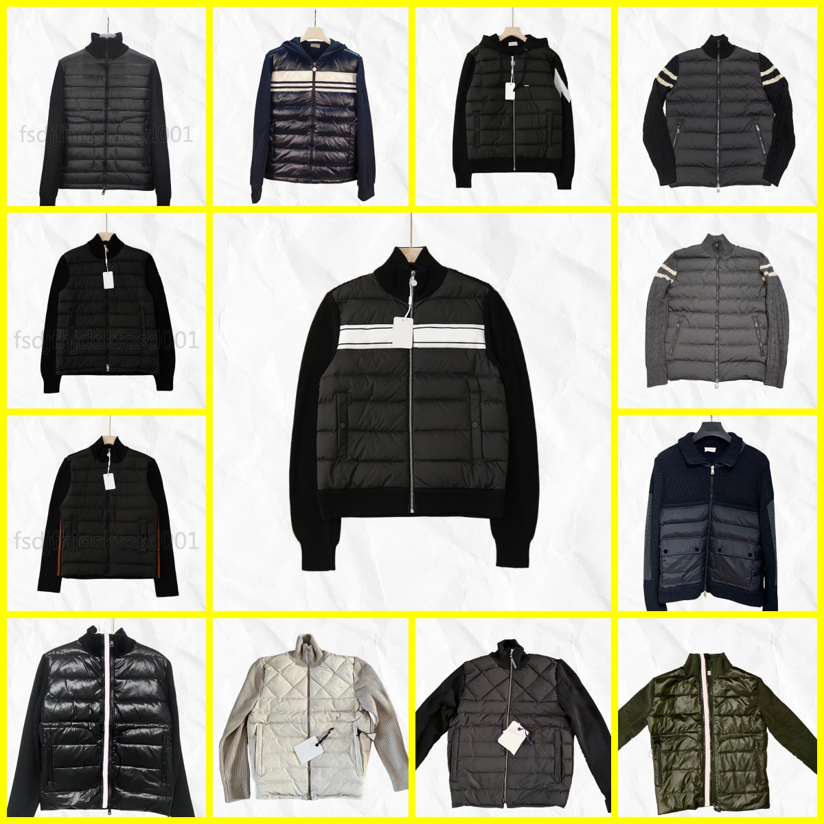 Designer Women Down Parkas Mens Embroidered Badge NFC Stand Collar Knitted Splice Sweater Lightweight Down Jacket Sweater Casual Jacket Fluffy Coat Sweater