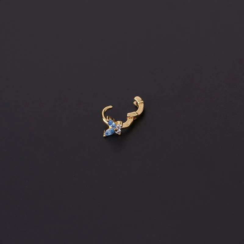 1Pcs Simple Mini Butterfly Hoop Earrings Fashion Pink Blue White CZ Cartilage Earring Cute Small Ear Bone Nail Piercing Jewelry 250903
