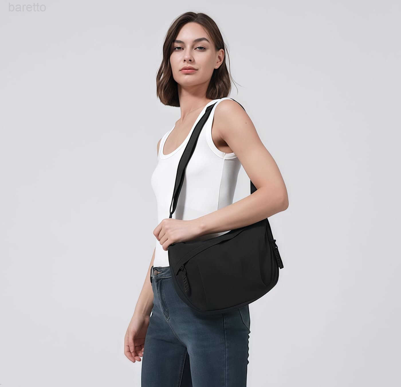 Nylon Crescent Bag Hobo Crossbody Bags Casual Sling Bag Slouchy Shoulder Bags Travel Messenger Bag for Women Men M250903