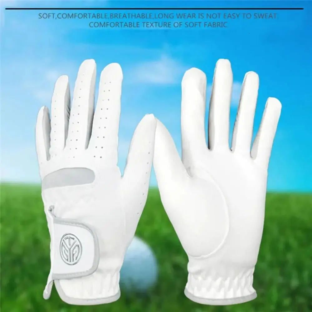 Sheepskin Mens Sports Golf Glove Breathable Single Left Hand Leather Golfing Glove White Maximum Grip Golf Gloves Male 250902