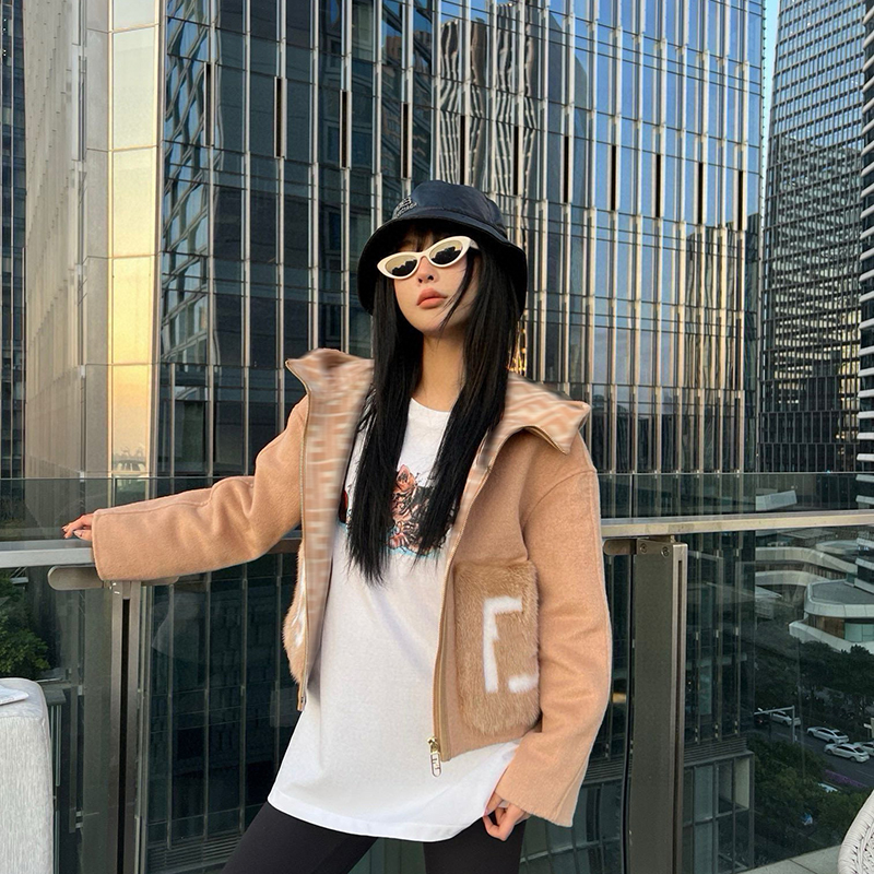 2025 new autumn and winter high-quality fashion designer jacket short hooded top cardigan versatile Asian size S-L