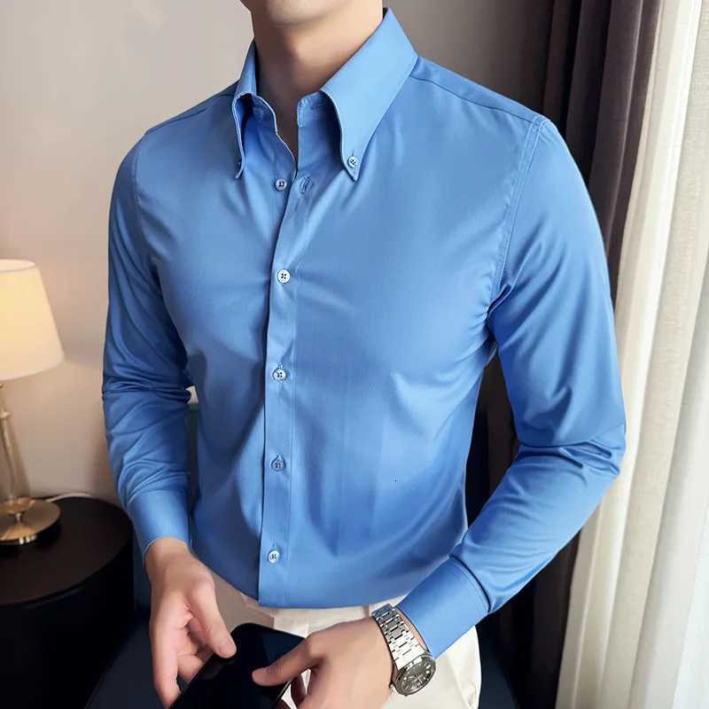 High Quality Versatile Business Casual Shirt Men Korean Fashion Long Sleeved Slim Fit Shirt Office Work Uniform Men Clothing 6XL X250903